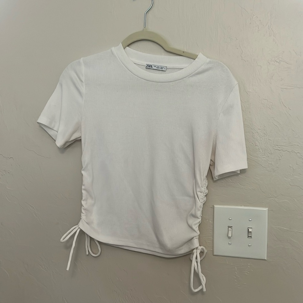 Zara white crop top